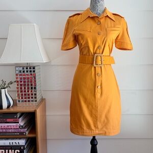 Vintage Thierry Mugler Activ Shirt Dress with Belt